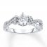 Diamond Engagement Ring 5/8 ct tw Round-cut 14K White Gold