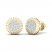 Men's Diamond Border Stud Earrings 1/2 ct tw Round-cut 10K Yellow Gold
