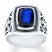 Men's Ring Lab-Created Sapphire Sterling Silver