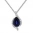 Lab-Created Sapphire Necklace Sterling Silver