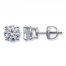 Certified Diamond Earrings 1 ct tw Round-cut 18K White Gold