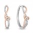Hallmark Diamonds Hoop Earrings 1/16 ct tw 10K Rose Gold/Sterling SIlver