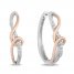 Hallmark Diamonds Hoop Earrings 1/16 ct tw 10K Rose Gold/Sterling SIlver