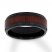 Men's Wood Design Wedding Band Black Ion-Plated Stainless Steel