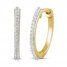 Diamond Hoop Earrings 1/10 ct tw Round-cut 10K Yellow Gold