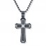 Men's Cross Necklace Stainless Steel/Black Ion Plating