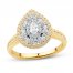 Diamond Engagement Ring 3/4 ct tw Pear/Round 14K Two-Tone Gold