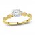 Diamond Engagement Ring 1/3 ct tw Princess/Round-Cut 14K Two-Tone Gold