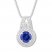 Blue & White Lab-Created Sapphire Necklace Sterling Silver