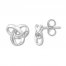 Diamond Knot Earrings Sterling Silver