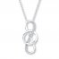 Infinity Circle Necklace 1/15 ct tw Diamonds Sterling Silver