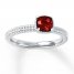 Stackable Ring Lab-Created Ruby Sterling Silver