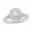 Neil Lane Diamond Engagement Ring 7/8 ct tw Oval/Round 14K White Gold