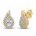 Aquamarine & White Topaz Earrings 10K Yellow Gold