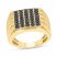 Men's Black Diamond Ring 1/2 ct tw Round-cut 10K Yellow Gold