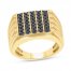 Men's Black Diamond Ring 1/2 ct tw Round-cut 10K Yellow Gold