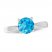 Swiss Blue Topaz Solitaire Ring Sterling Silver