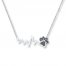 Paw Heartbeat Necklace 1/20 cttw Black Diamonds Sterling Silver