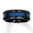 Wedding Band Stainless Steel Black/Blue Ion-Plating