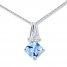 Aquamarine Necklace White Topaz Sterling Silver