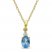 Swiss Blue Topaz & Diamond Necklace 10K Yellow Gold 18"