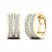 Men's Diamond Two-Row Huggie Hoop Earrings 1/2 ct tw Round-cut 10K Yellow Gold