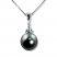 Tahitian Cultured Pearl Necklace White Topaz Sterling Silver