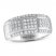 THE LEO Diamond Men's Wedding Band 5/8 ct tw Round-cut 14K White Gold