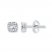 Diamond Earrings 1/8 ct tw Round/Baguette 10K White Gold