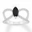 Marquise Onyx Ring Lab-Created White Sapphires Sterling Silver