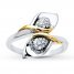 Calla Lily Ring 1/10 ct tw Diamonds Sterling Silver/10K Gold