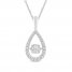 Unstoppable Love Diamond Pear Necklace 1/2 ct tw Round-cut 10K White Gold 19"