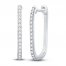 Diamond Hoop Earrings 1/10 ct tw Round-cut Sterling Silver