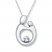 Mother & Child Necklace Crystal Accent 10K White Gold