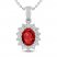 Lab-Created Ruby & White Lab-Created Sapphire Necklace Sterling Silver 18"