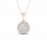 Multi-Diamond Necklace 1/2 ct tw Round-Cut 10K Rose Gold 18"