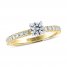 THE LEO Ideal Cut Diamond Engagement Ring 3/4 ct tw Round-cut 14K Yellow Gold