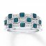 Stackable Rings 1/5 ct tw Blue & White Diamonds Sterling Silver