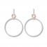Diamond Circle Earrings 1 ct tw Round-cut 10K Two-Tone Gold