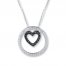 Black & White Diamonds 1/3 ct tw Necklace Sterling Silver