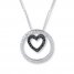 Black & White Diamonds 1/3 ct tw Necklace Sterling Silver