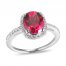 Lab-Created Ruby & White Lab-Created Sapphire Ring Sterling Silver