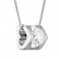 Diamond Solitaire Necklace 1/2 Carat Round 14K White Gold