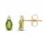 Peridot & Diamond Earrings 1/20 ct tw 10K Yellow Gold