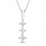 Diamond Drop Necklace 1/4 ct tw Princess-cut 10K White Gold 18"