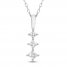 Diamond Drop Necklace 1/4 ct tw Princess-cut 10K White Gold 18"