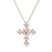 Diamond Cross Necklace 1/8 ct tw Round-cut 10K Rose Gold