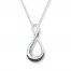 Diamond Infinity Necklace 1/20 cttw Black/White Sterling Silver