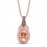 Le Vian Morganite Necklace 1/4 ct tw Diamonds 14K Rose Gold 18"