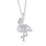 Unstoppable Love 1/20 ct tw Necklace Sterling Silver Flamingo